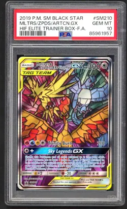 Pokemon Card - PSA 10 Moltres & Zapdos & Articuno SM210 - ETB Black Star Promo - Image 1