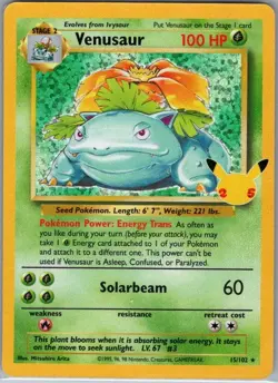 Venusaur 15/102 Holo Celebrations: Classic Collection - Pokemon Card - NM - Image 1