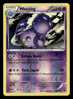 Weezing 28/124 Reverse Holo Uncommon Fates Collide Pokemon Card NM - Image 2