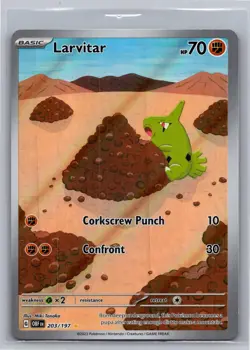 Larvitar 203/197 Illustration Rare Obsidian Flames Pokemon Holo Near Mint - Image 1