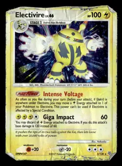 Electivire 3/130 Rare Holo Diamond & Pearl Pokemon Card DAMAGED DESTROYED - Image 2