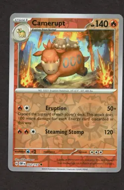 Pokemon TCG Obsidian Flames Camerupt Reverse Holofoil 032/197 NM - Image 1