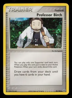 Pokemon Card Professor Birch 82/106 Professor Program Promo Holo Rare NM 2005 - Image 1