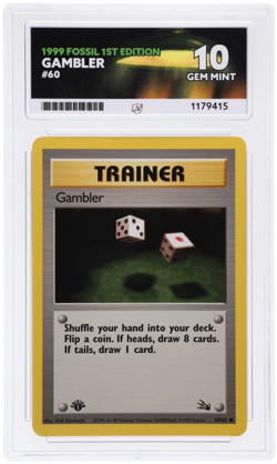 Pokemon Cards Gambler 60/62 1st Edition ACE 10 WOTC Fossil GEM MINT - Image 1