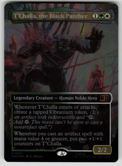 T'Challa, the Black Panther (Borderless) Foil Marvel Super Heroes 7 MTG NM - Image 1