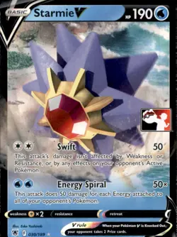 Starmie V 030/189 Holo Ultra Rare Prize Pack Series Cards Pokemon Near Mint - Image 1