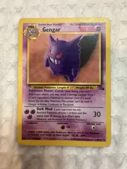 Gengar 20/62 Fossil Set Non-Holo Rare Pokemon Card 1999 - Image 1