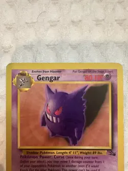 Gengar 20/62 Fossil Set Non-Holo Rare Pokemon Card 1999 - Image 3