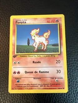 * Pokemon Card French 1st Edition Ponyta (60/102) Base Set 1999 Vintage WoTC LP+ - Image 1