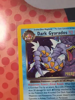 1999 Pokemon Dark Gyarados 8/82 | Team Rocket PRERELEASE COSMO ✨ Holo NM Card - Image 5