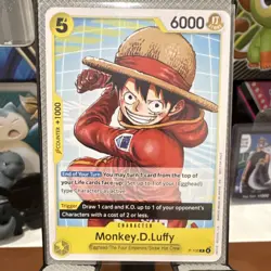 Bandai One Piece Card Game Monkey D Luffy Promo P-106 Character 6000/5 - Image 1