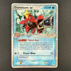 Pokemon TCG Crawdaunt EX 99/110 2006 EX Holon Phantoms Holo Rare Card W/ Swirl! - Image 1