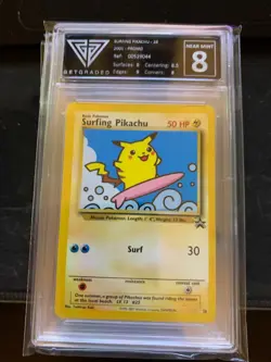 Pokemon Surfing Pikachu - GetGraded 8 - Black Star Promo 28 Grade - Image 1