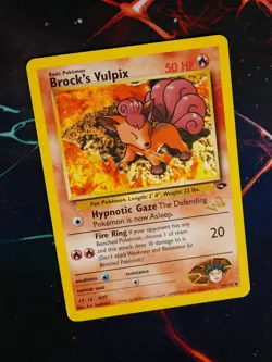 MP Pokemon (W Stamp) BROCK'S VULPIX Card GYM CHALLENGE Set 37/132 Wizard Promo#2 - Image 2