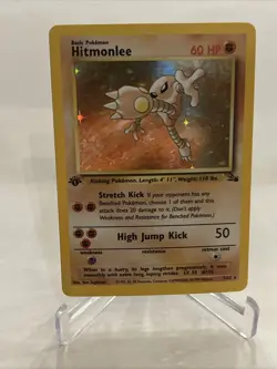 Hitmonlee 7/62 Fossil 1st Edition LP-MP Holo Rare Vintage 1999 WOTC Pokemon Card - Image 1