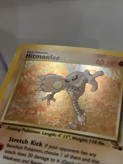 Hitmonlee 7/62 Fossil 1st Edition LP-MP Holo Rare Vintage 1999 WOTC Pokemon Card - Image 2