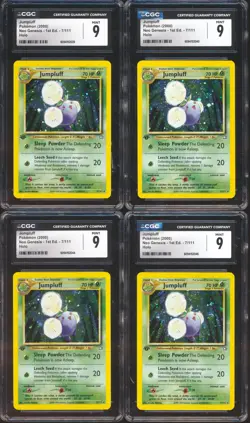 4x Jumpluff Neo Genesis 1st Edition 7/111 Holo 2000 CGC 9 Mint Pokemon Lot - Image 1