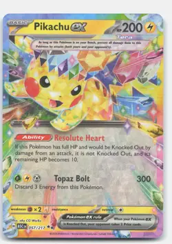 Pikachu ex Holo ME: Ascended Heroes #057/217 Pokemon TCG NM - Image 1