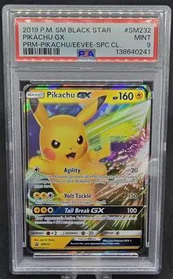 2019 POKEMON SM BLACK STAR PROMO #SM232 PIKACHU GX PSA 9 - Image 1