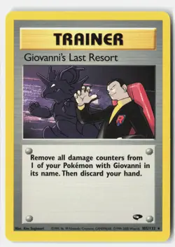 Giovanni's Last Resort 105/132 Gym Challenge Pokemon Unlimited LP Ken Sugimori - Image 1