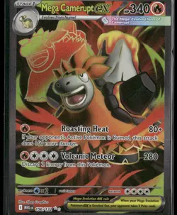 Mega Camerupt ex 156/132 Ultra Rare Mega Evolution Pokemon Holo Near Mint - Image 1