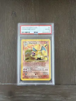 1999 Pokemon Base Set Unlimited #4 Charizard-Holo VG-EX PSA 4 - Image 1