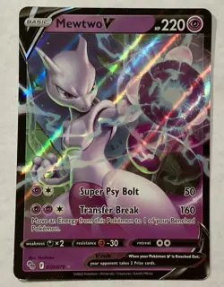 Mewtwo V Pokemon GO 030/078 Ultra Rare Full Art Holo 220 HP EN 2022 - Image 1