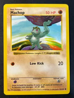 Machop 52/102 Shadowless Base Set - Pokemon Card WOTC C Pack Fresh - Image 1