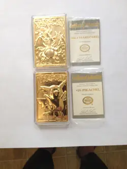 Pokemon Charizard & Pikachu 23K Gold Plated Trading Cards offered by Burger King - Image 1