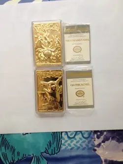 Pokemon Charizard & Pikachu 23K Gold Plated Trading Cards offered by Burger King - Image 2
