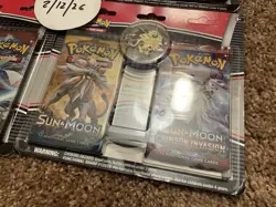 Lot Of 4 Pokemon TCG Sun & Moon / Crimson Invasion Pin Pack Factory Sealed - Image 3