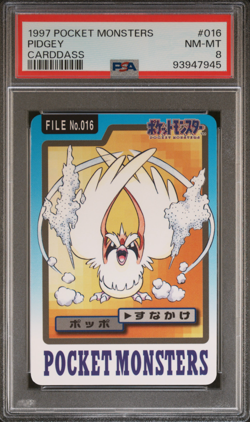 PSA 8 Pidgey 016 Carddass NM-Mint Pokemon Card Vending 1997 Pocket Monsters - Image 1