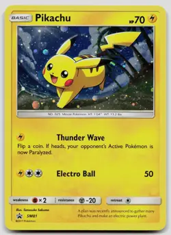 Pikachu - SM81 Sun & Moon Promo Holo Pokemon LP - Image 1