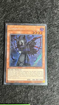 YUGIOH Secret Rare Condemned Witch SOFU-EN028 1st Edition NM - Image 1