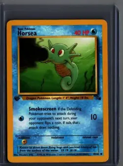Horsea 49/62 Common Fossil Pokemon 1st Edition - Image 1