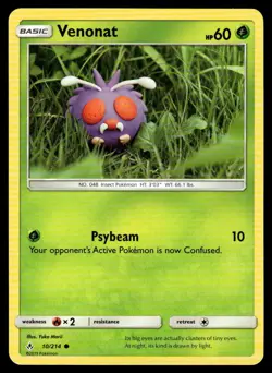 POKEMON VENONAT UNBROKEN BONDS 10/214 C NM/M Yuka Morii - Image 1