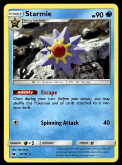 POKEMON STARMIE CRIMSON INVASION 16/111 R LP Yuka Morii - Image 1