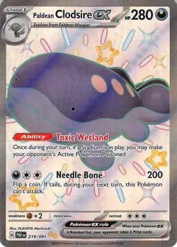 Paldean Clodsire ex 219/091 Shiny Ultra Rare Paldean Fates Pokemon Near Mint - Image 1