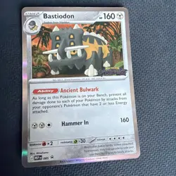 Pokemon TCG Bastiodon MEP 085 Pitch Black Promo Prerelease - Image 1