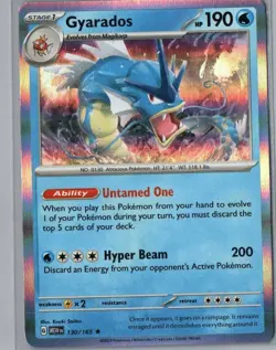 Gyarados 130/165 Rare 151 Pokemon Holo Near Mint - Image 1