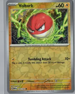 Voltorb 100/165 Common 151 Pokemon Reverse Holo Near Mint - Image 1