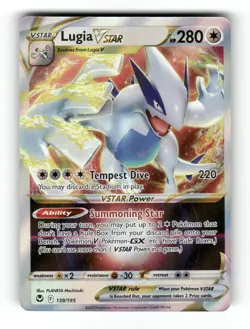 Lugia VSTAR 139/195 Holo VSTAR Rare Silver Tempest Pokemon Near Mint - Image 1
