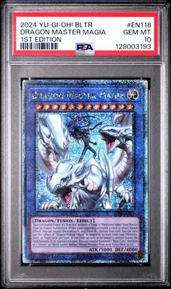 Dragon Master Magia Yugioh 2024 BLTR-EN118 Quarter Century Secret 1st PSA 10 - Image 1