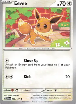 Pokemon Card - Eevee - (166/197 - Obsidian Flames) - Image 1