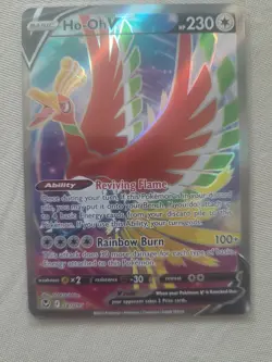 Pokemon TCG Ho-Oh V Full Art Holo Ultra Rare Card 187/195 Silver Tempest NM - Image 3