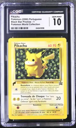 CGC 10 Ivy Pikachu 1 Black Star Promos World Collection Portuguese Pokemon Card - Image 1