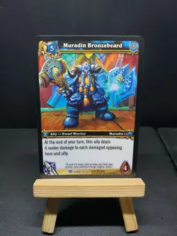 Muradin Bronzebeard 11/30 Rare World of Warcraft Trading Card Game Blizzard FOIL - Image 1