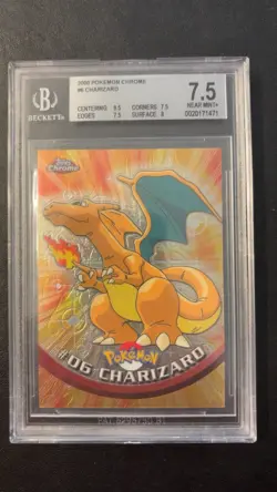 Pokemon Topps Chrome Charizard Beckett 7.5 Pokemon Card - Image 1