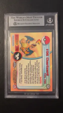 Pokemon Topps Chrome Charizard Beckett 7.5 Pokemon Card - Image 2