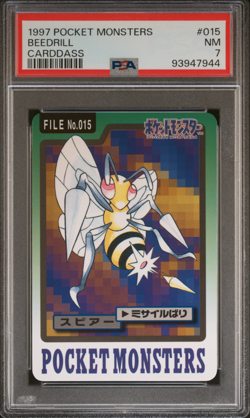 PSA 7 Beedrill 015 Carddass NM Pokemon Card Vending 1997 Pocket Monsters - Image 1
